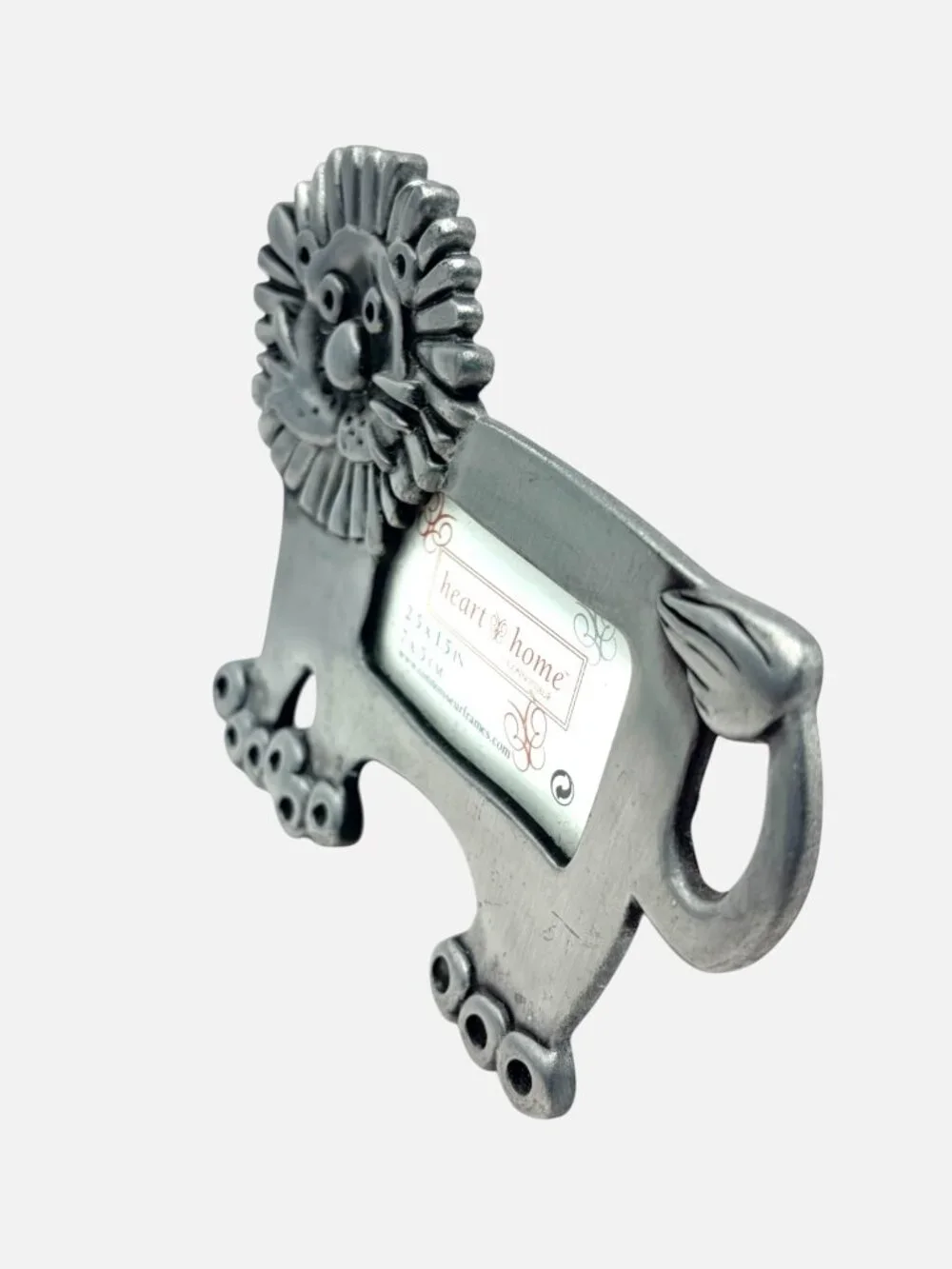 Vintage Connoisseur Heart & Home Pewter Lion Mini Picture Frame 2.5 x 1.5
